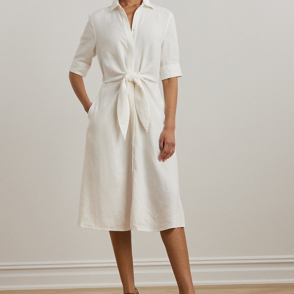 Ralph LAUREN- Linen White Shirt Dress (Like New!)